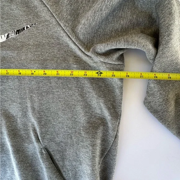 Nike Dri Fit Therma Fleece Running Turtleneck Big Swoosh Grey Pullover Hoodie XL - Picture 7 of 14